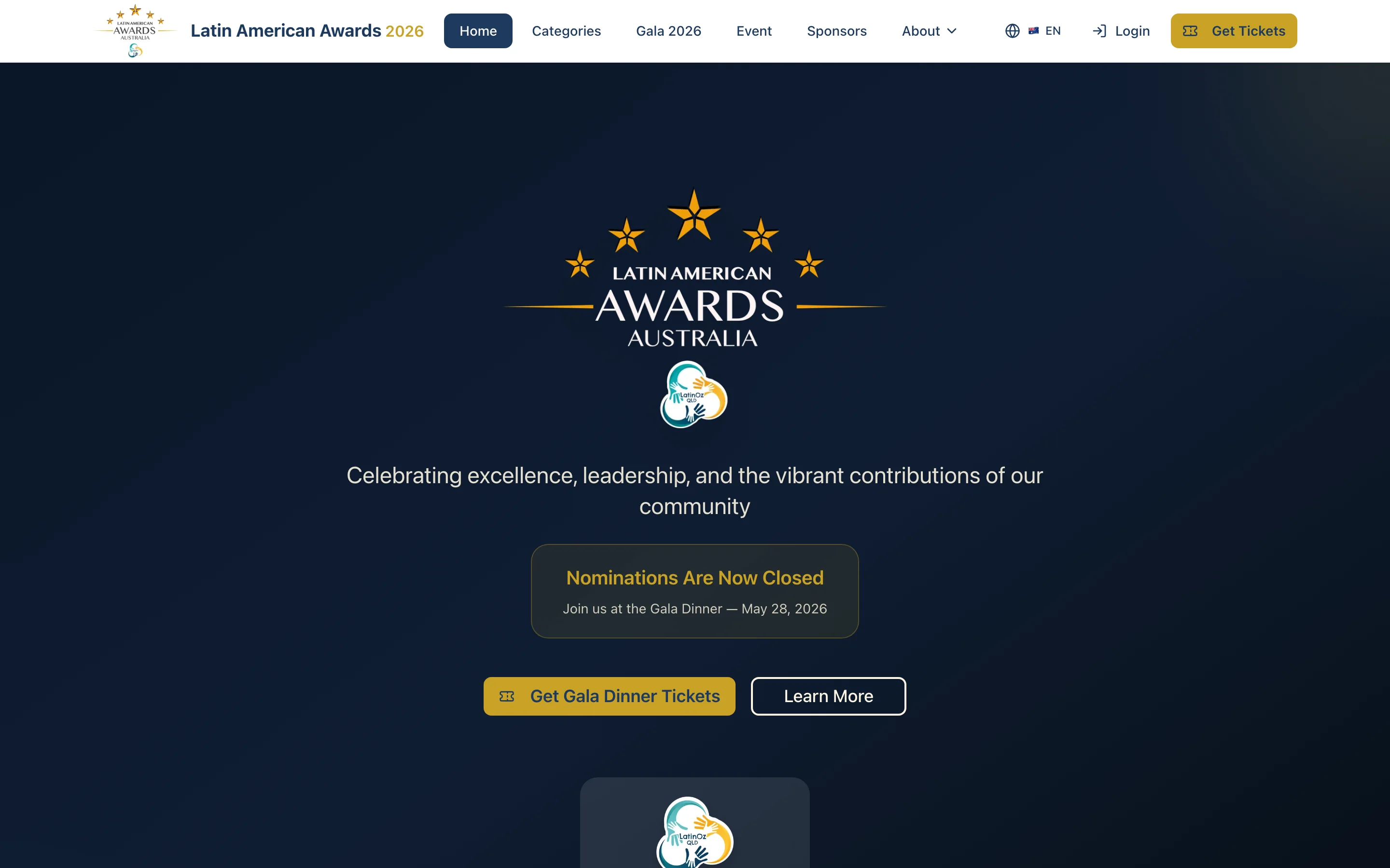 Captura de pantalla de Latin American Awards Australia