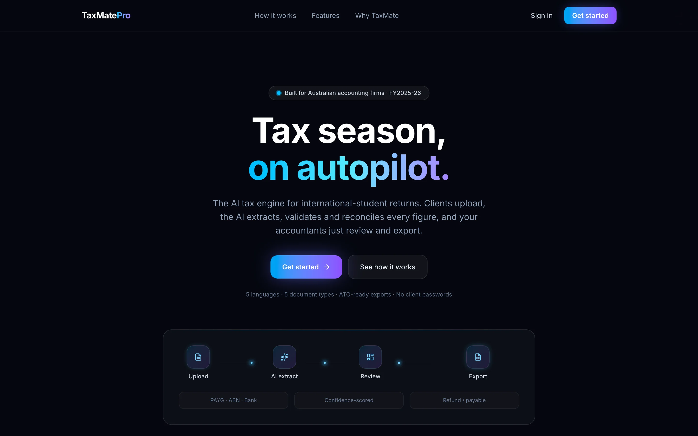 Screenshot of TaxMate Pro